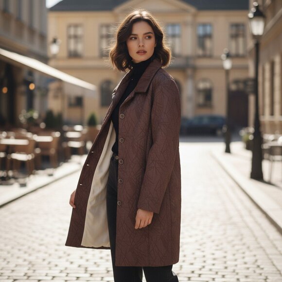 OPENING CEREMONY AREA Topper Peacoat Driving Jacket 10 L Textured Bamboo RARE - Picture 1 of 13